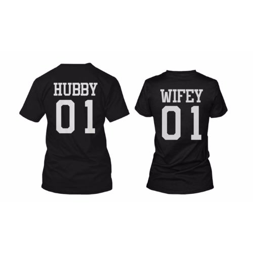 Danami Couple Hubby Wifey Printed T Shirts Black Konga Online Shopping 5258