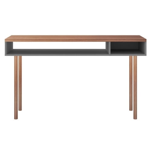 Handys Moneta 2 Shelf Console Accent Entryway Table Grey And