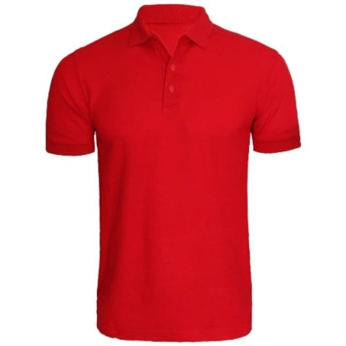 Plain red collared shirt shop