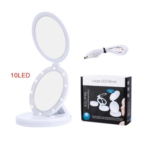 large magnifying mirror with light