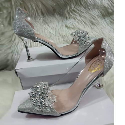 Fashion House Ladies Court Heel Shoes Silver Konga Online Shopping