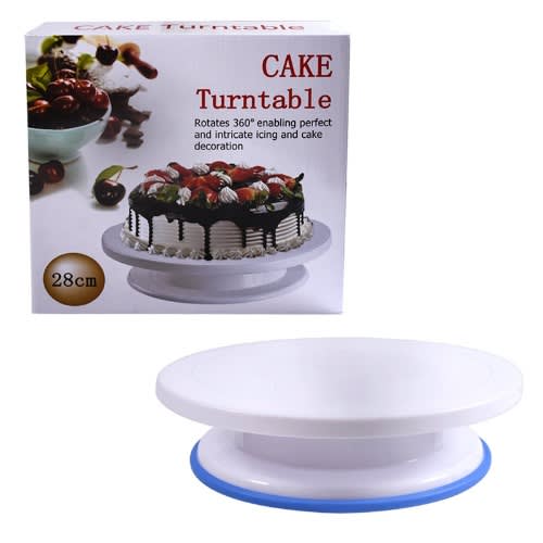 $5 WILTON REVOLVING CAKE DECORATING STAND TOOLS EQUIPMENT SERVING SERVEWARE  TABLE TOP BIRTHDAY DINNER WHITE PARTYWARE PARTY WARE LAZY SUSAN ROTATING  for Sale in Ontario, CA - OfferUp