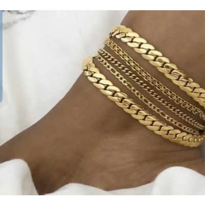 ladies gold anklets