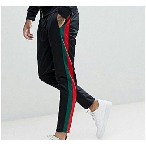 Green red stripe joggers sales
