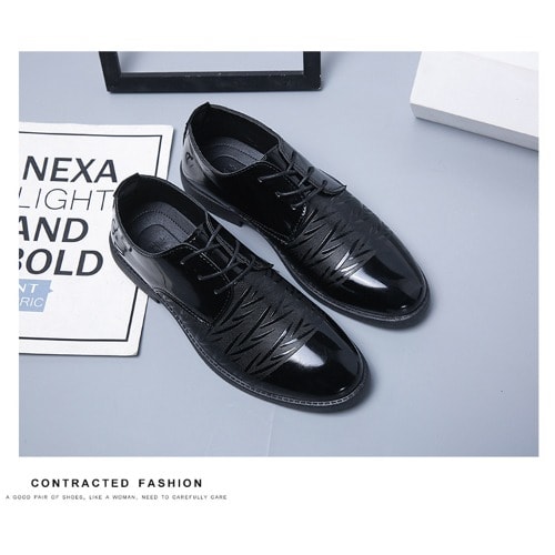 Fashion Front Corporate Business Men's Leather Formal Shoes - Black ...