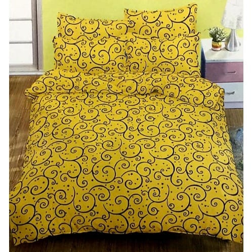 Yellow Floral Design Bedding Set Duvet Bedsheet And 4