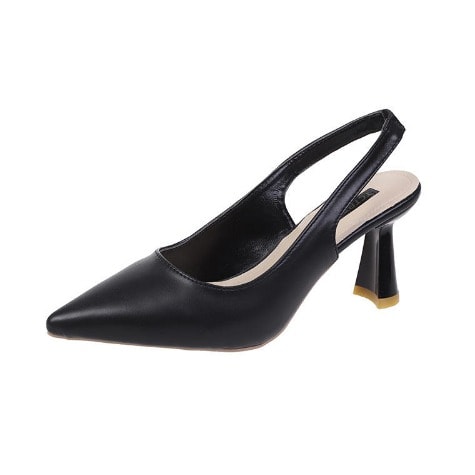 Leather Sling back Heels - Black | Konga Online Shopping