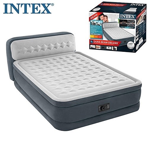 Jf2021 Inflatable Bed With Headboard, Intex Air Mattress With Headboard