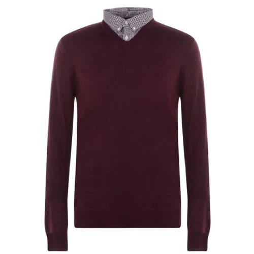 pierre cardin mock v neck knit mens