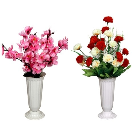 Long Plastic Vase Carnation Blossom Flowers 2 Piece Set Konga Online Shopping