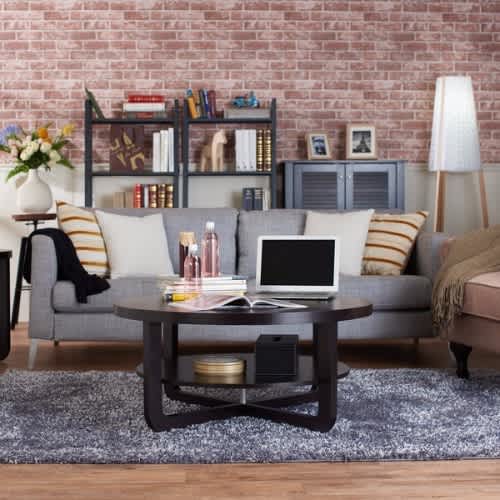 Handys Daxon Modern Cappuccino Round Coffee Table Brown Konga