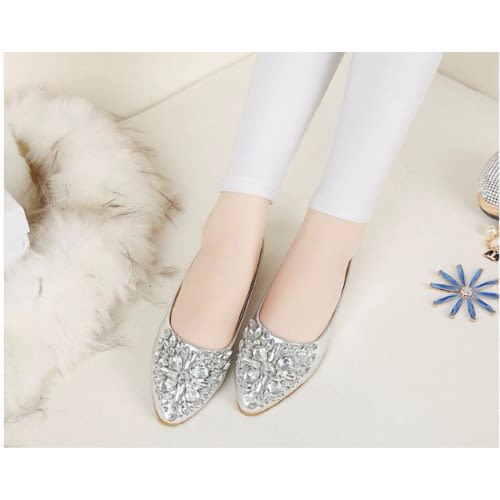 flat shoes with diamonds