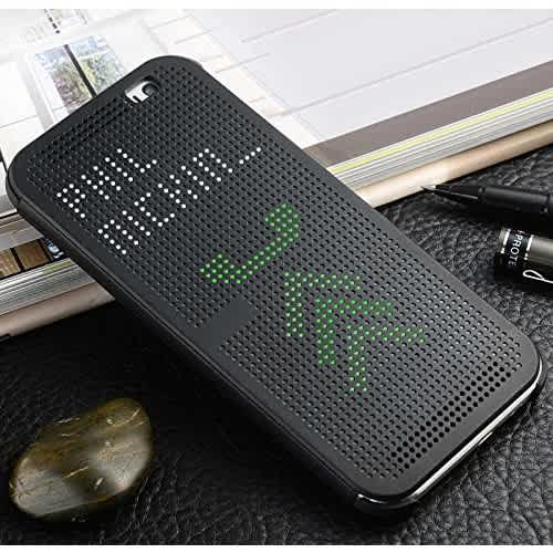 dot view bumper touch flip case for htc one m8 m8 eye