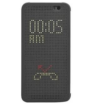 dot view flip case for htc one m9 plus black