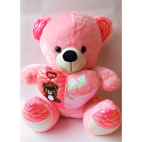 Big Fluffy Cute Pink Teddy Bear With Heart Konga Online Shopping
