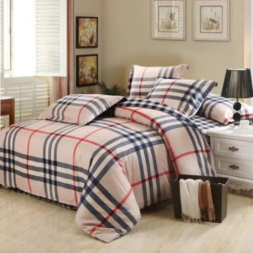 burberry print bed sheet