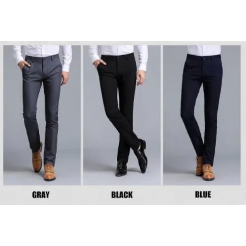 Generic 3 Pcs Cute & Smart Suit Trousers - Black, Ash & Navy Blue