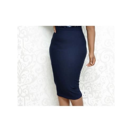 navy blue bodycon skirt