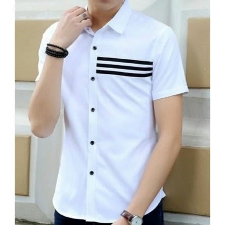 White Design Short Sleeve Shirt | Konga 