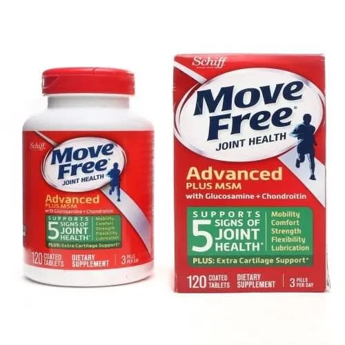 Move Free Joint Health, Advanced Plus MSM with Glucosamine, 120 Coated  Tablets