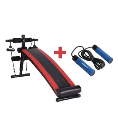 Semi Commercial Sit Up Bench With Rope Dumbell And Head Rest