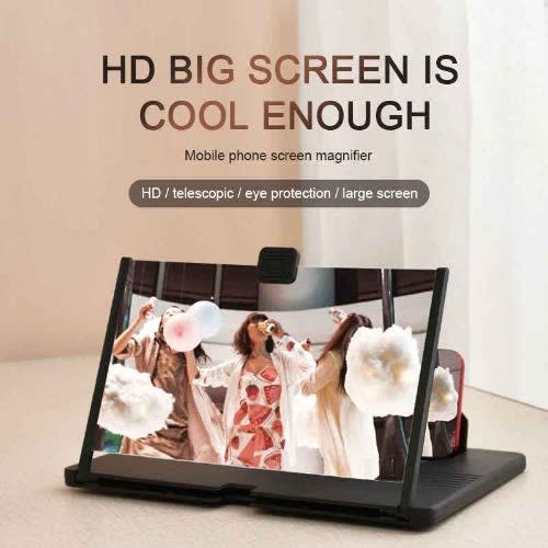 Smartphone Screen Magnifier Stand 3D Foldable Amplifier for Cell Phone with Adjustable Angle.