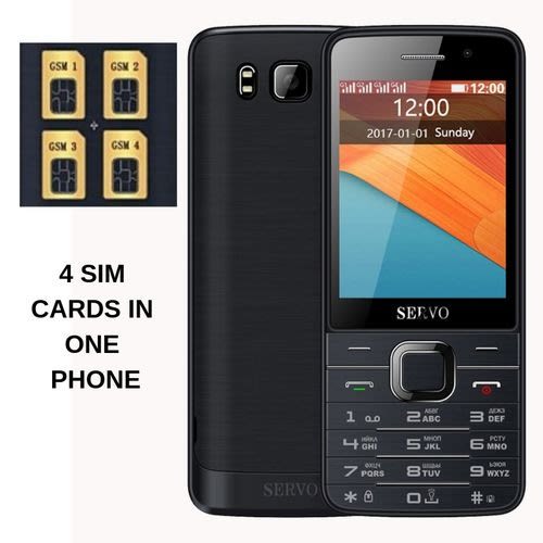 Quad Sim 4 Sim Cards Mobile Phone With Camera Fm Radio With In