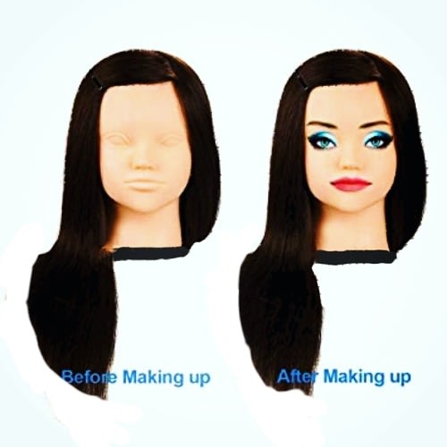 makeup mannequin head with hair