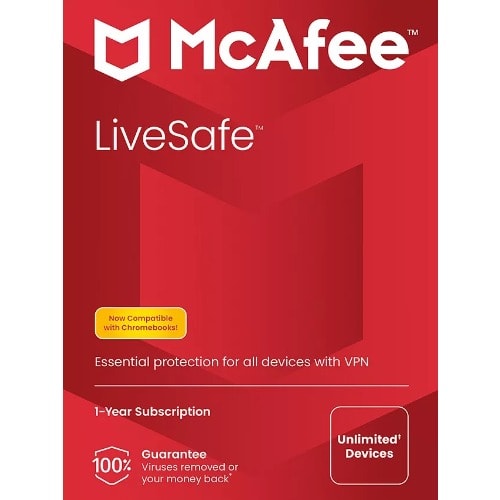 McAfee Mcafee Livesafe Premium Plus 1 Year For Unlimited Devices