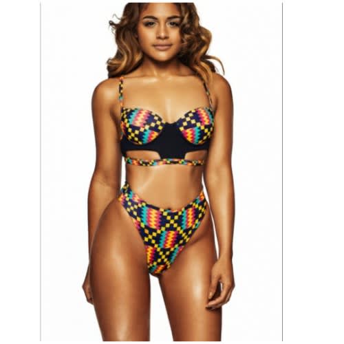 Dark African Print Cut Out High Waist Swimsuit Konga Online Shopping