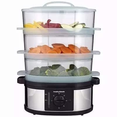 morphy richards 48755 3 tier stainless steel steamer