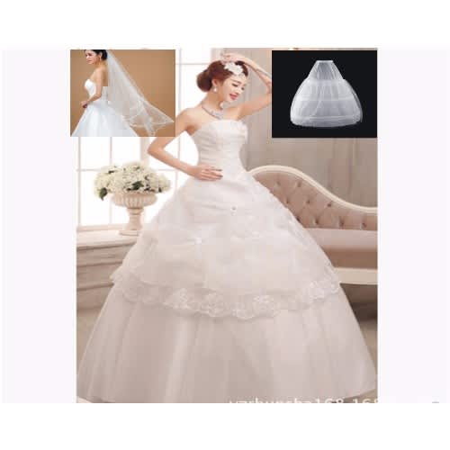 Wedding Dress Free Petticoat Veil Konga Online Shopping