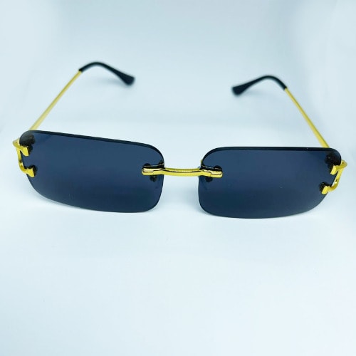 Men's Rectangle Frameless Sunglasses - Black | Konga Online Shopping