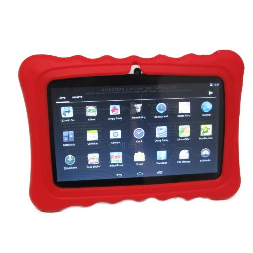 a32 7 kids android educational tablet screen guide red bumper case