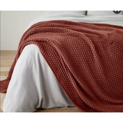 Casaluna Knit Blanket ''Dark Clay'' Full Queen Konga Online Shopping