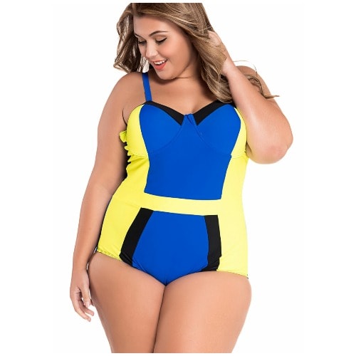 blue plus size swimsuit