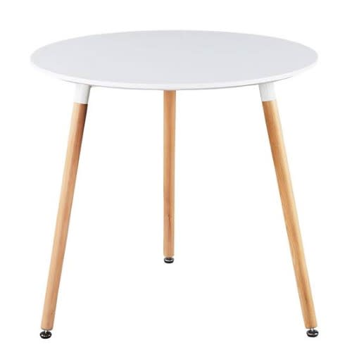 Modern Round Dining Table Scandinavia, Wood And Metal Round Dining Table