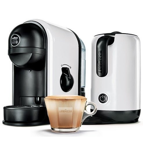 Lavazza coffee machine top with milk frother