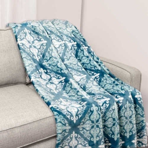 Life Comfort Super Luxurious Blue Green Sculpted Pattern Urban