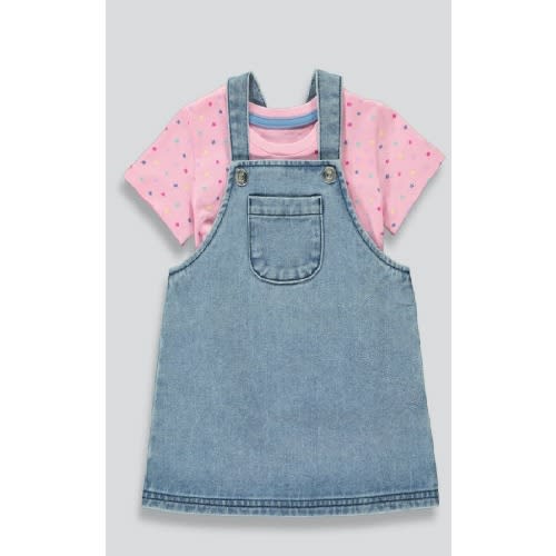 matalan black denim pinafore