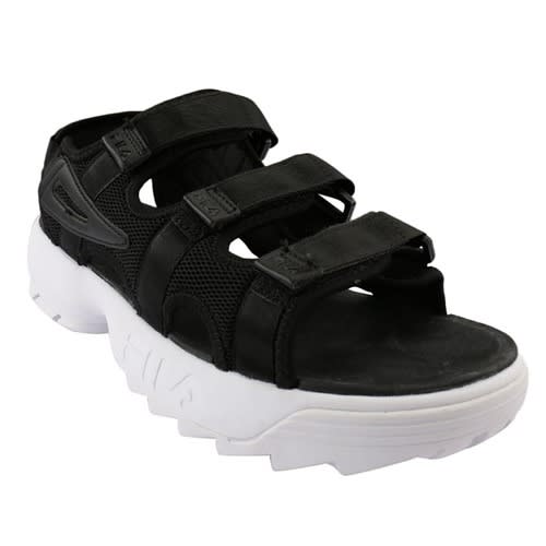 fila flip flops black