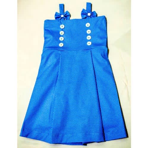 sky blue polka dot dress