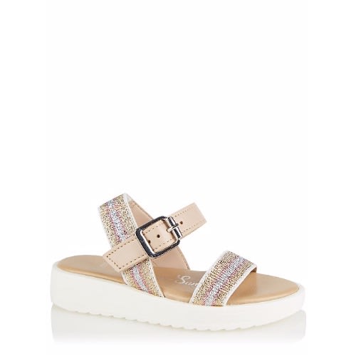 pink buckle sandals
