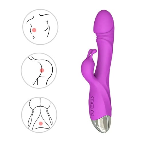 Rechargeable Telescopic Orgasm And Thrusting Rabbit Vibrator