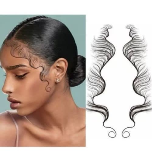 Buy Fake Edges Baby Hair Temporary Tattoo Side Bang Stickers2 Styles  Popular Waterproof Fake Hair Fringe Edge Tattoo Stickers Novelty Wig  Natural Fashion Look Beauty Diy Hair Curler For Women Girls Online