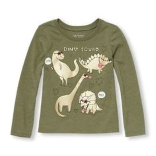 The Childrens Place Girls Long Sleeve Graphic Tops Shirt 