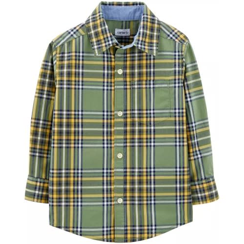 green and yellow plaid shirt