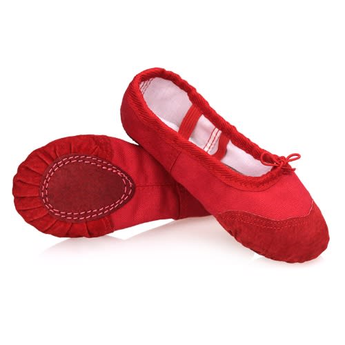 girls red ballet flats