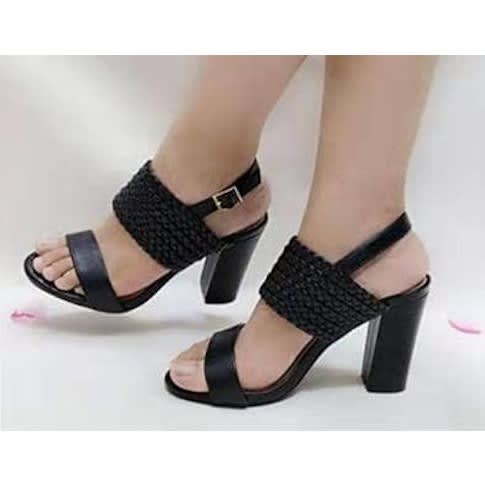 black heels with block heel