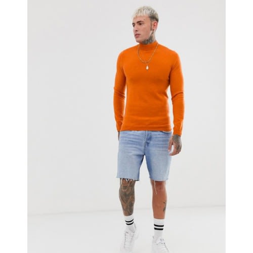 orange turtleneck men